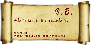 Vértesi Barnabás névjegykártya
