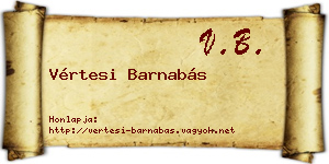 Vértesi Barnabás névjegykártya